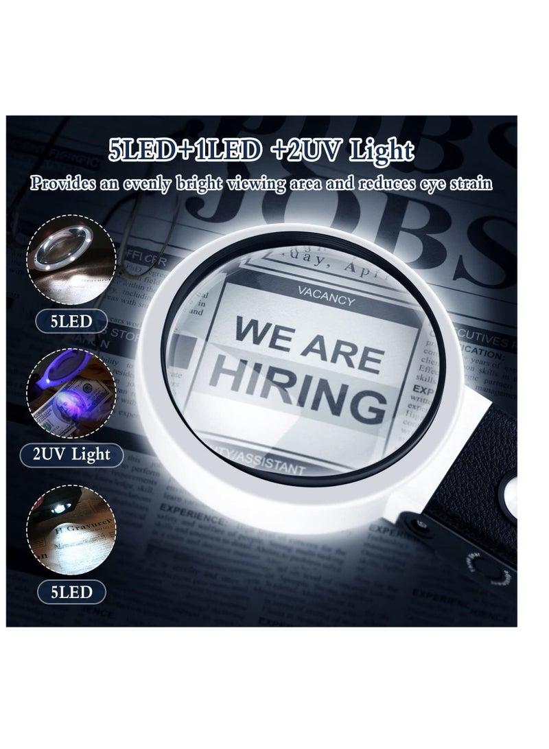 سيوسي أدى ضوء المكبر 25x 10x المحمولة المكبر للطي عمودي المكبر القراءة مع مصباح المكبر القراءة والفحص هواية الحرف اليدوية - Image 3