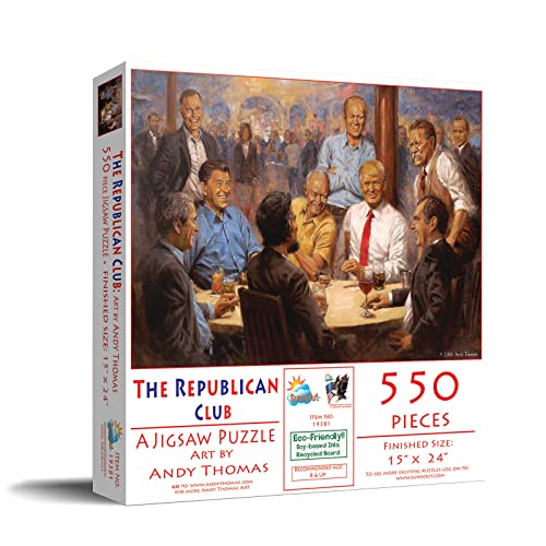 SunsOut The Republican Club 550 piece Jigsaw Puzzle for Adults Artist Andy Thomas President Series Americana - Image 5