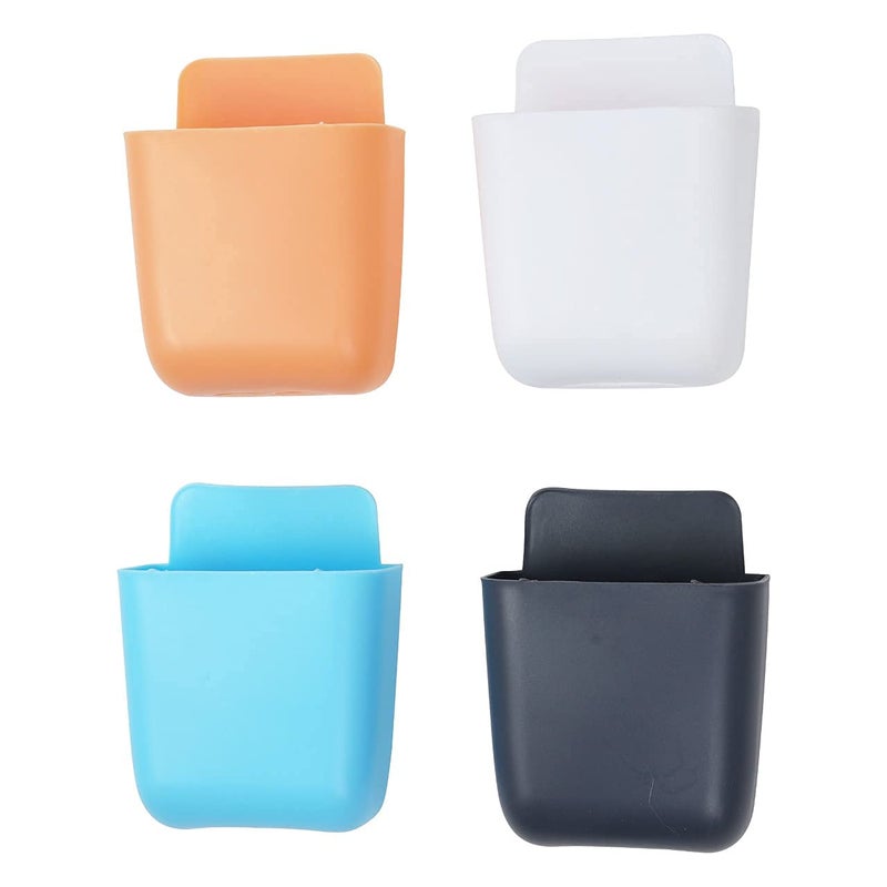 Ality Multipurpose PP Mobile Holder for Wall Mount Ac Tv Remote Stand Phone Charger Plug Holder with Charging Hole Statinory Toothbrush Stand Office (Pack of 4 Pcs) - Image 1