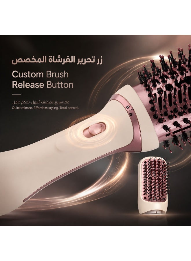 ريبون مجفف شعر احترافي مع فرشتين – 1200 واط، 3 إعدادات حرارة ووضع هواء بارد - Image 4