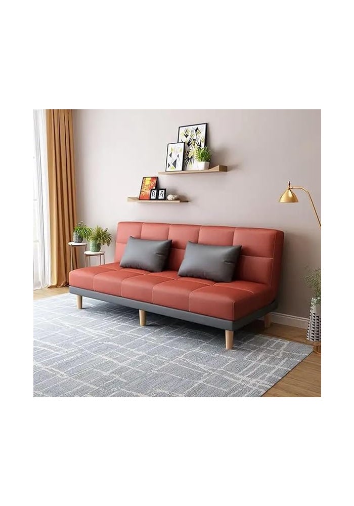 AROMA HOMES Convertible Sofa Bed – Casual 3-Seater Couch for Living Room, Modern Folding Sofa with Pull-Out Bed, Space-Saving Design, Reddish Brown - Image 1