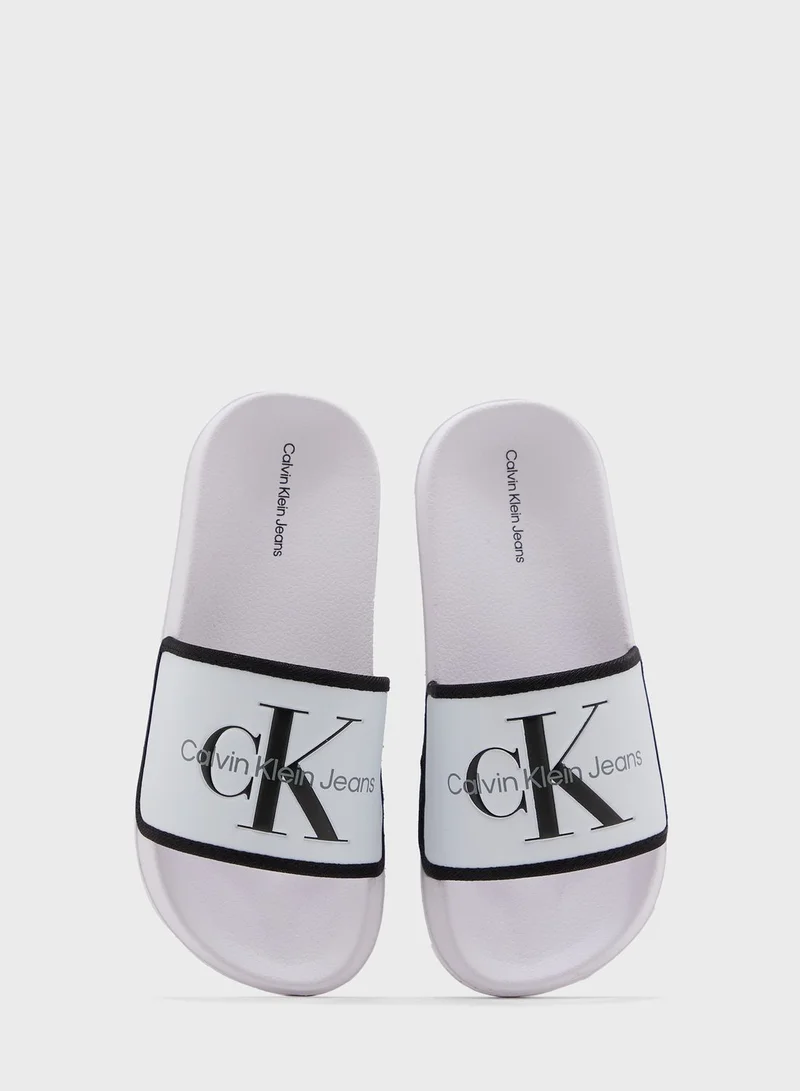 Calvin Klein Jeans Youth Logo Slides