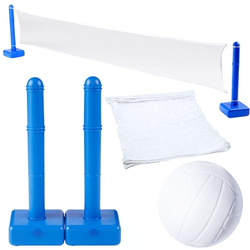 SWIMLINE ORIGINAL Pool Volleyball Net Games Set With Ball Adjustable Up To 20 Feet Wide For Kids Adults 2 Blue WaterFill Bases Easy Assembly Compatible W Outdoor Indoor Inground Pools - Image 1