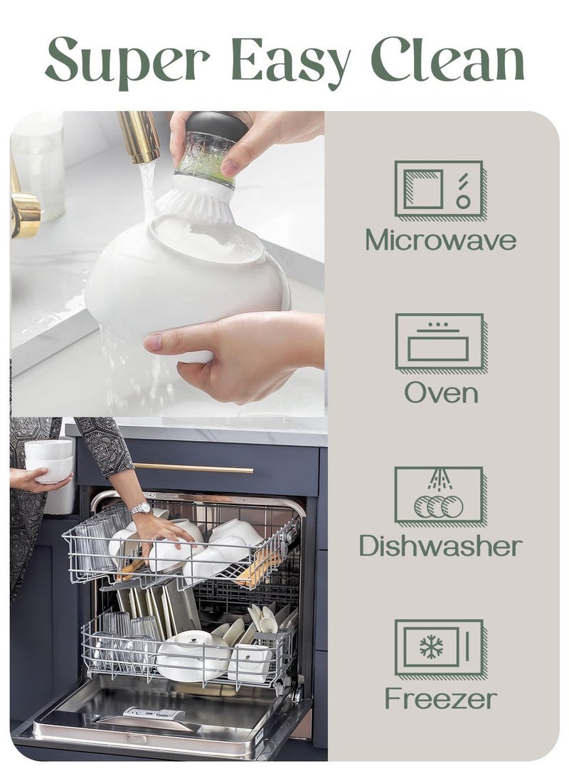 ريد ليف أوعية ريد ليف بيضاء سيراميك كبيرة مقاس 8 بوصة وسعة 60 أونصة (قطعتان) - Image 5