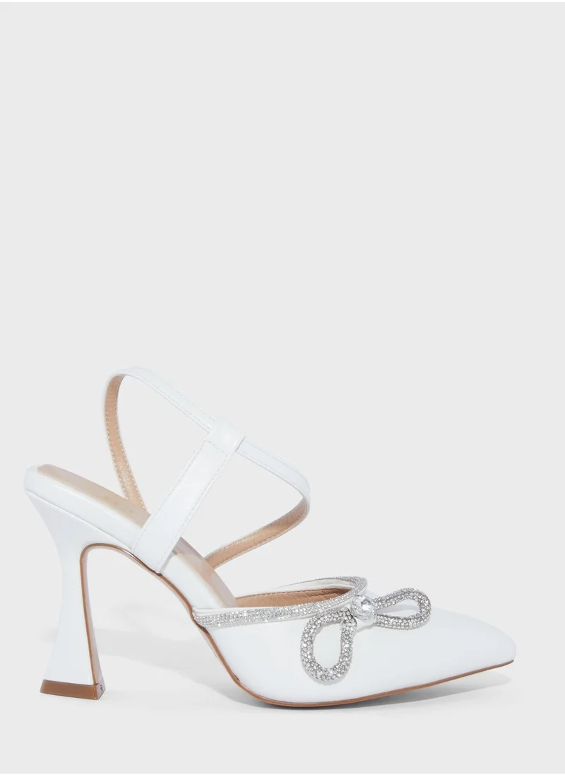 Ella Limited Edition Flare Heel Pump With Bow