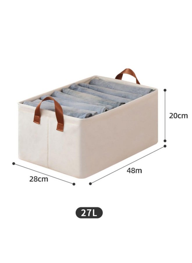HOUSE OF QUIRK House of Quirk 2pcs Store Wardrobe Organizer For Clothes With Metal Fram Foldable Storage Box, Clothing Storage Boxes For Pants, Shirt, Sweaters, Jeans, Socks (Beige)  - Image 1