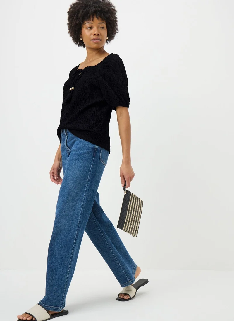 Matalan Black Textured Gyspsy Top