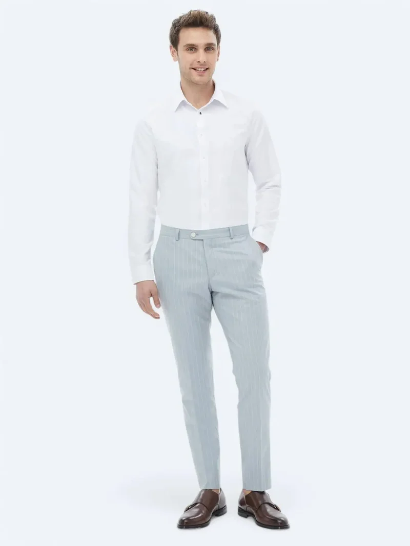 Kip White Regular Fit Weaving Classical Cotton Blended Shirt