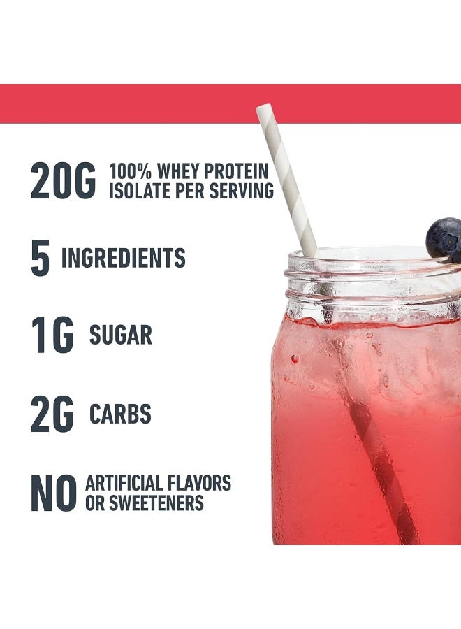 Isopure مسحوق البروتين، بروتين واي معزول شفاف، مشروب استعادة بعد التمرين، خالي من الجلوتين مع صفر سكر مضاف، نكهات مختلطة - توت مختلط، 16 حصة - Image 5