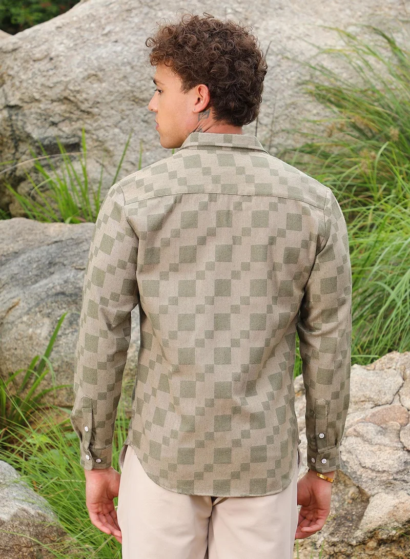 Campus Sutra Cubic Utility Shirt