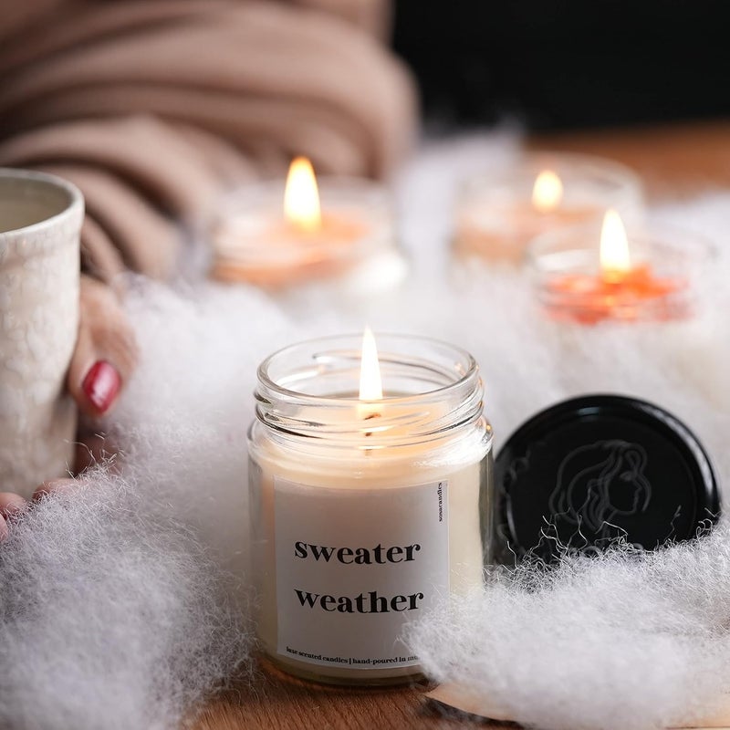 SOSA Candles Sweater Weather Highly Scented Candles Gift Set Winter Candles For Home Decor Scented Candles For Home Scented Candles For Home Decor Home Decoration Items Home Decor Items Gift for Girlfriend Boyfriend Best Friend Women Men Husband Wife Couple Love Myself Christmas Gifts Diwali Gifts - Image 1