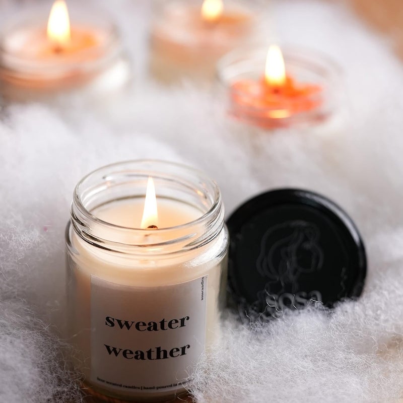 SOSA Candles Sweater Weather Highly Scented Candles Gift Set Winter Candles For Home Decor Scented Candles For Home Scented Candles For Home Decor Home Decoration Items Home Decor Items Gift for Girlfriend Boyfriend Best Friend Women Men Husband Wife Couple Love Myself Christmas Gifts Diwali Gifts - Image 2