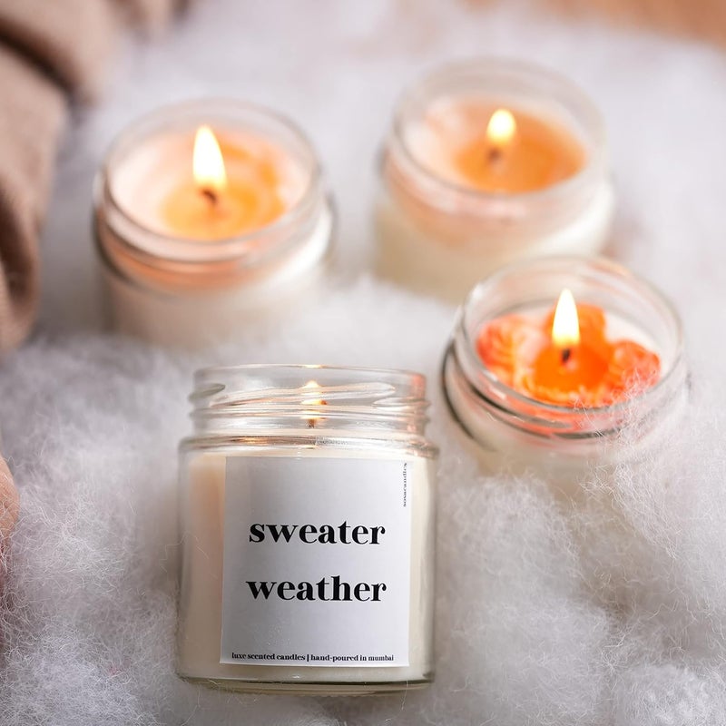 SOSA Candles Sweater Weather Highly Scented Candles Gift Set Winter Candles For Home Decor Scented Candles For Home Scented Candles For Home Decor Home Decoration Items Home Decor Items Gift for Girlfriend Boyfriend Best Friend Women Men Husband Wife Couple Love Myself Christmas Gifts Diwali Gifts - Image 3