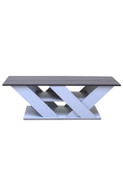AFT Modern Two-Tone Coffee Tables / Center table with shelf in the middle for Sofas: Stylish Storage Solutions for a Clutter-Free Living Room. Ideal for serving snacks, displaying decor, or as a footrest. (Top Charcoal Gray and body light Gray) Arfan  - Image 4