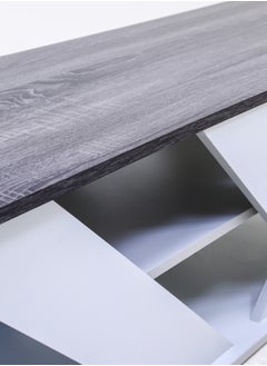 AFT Modern Two-Tone Coffee Tables / Center table with shelf in the middle for Sofas: Stylish Storage Solutions for a Clutter-Free Living Room. Ideal for serving snacks, displaying decor, or as a footrest. (Top Charcoal Gray and body light Gray) Arfan  - Image 5