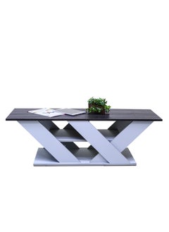 AFT Modern Two-Tone Coffee Tables / Center table with shelf in the middle for Sofas: Stylish Storage Solutions for a Clutter-Free Living Room. Ideal for serving snacks, displaying decor, or as a footrest. (Top Charcoal Gray and body light Gray) Arfan  - Image 3