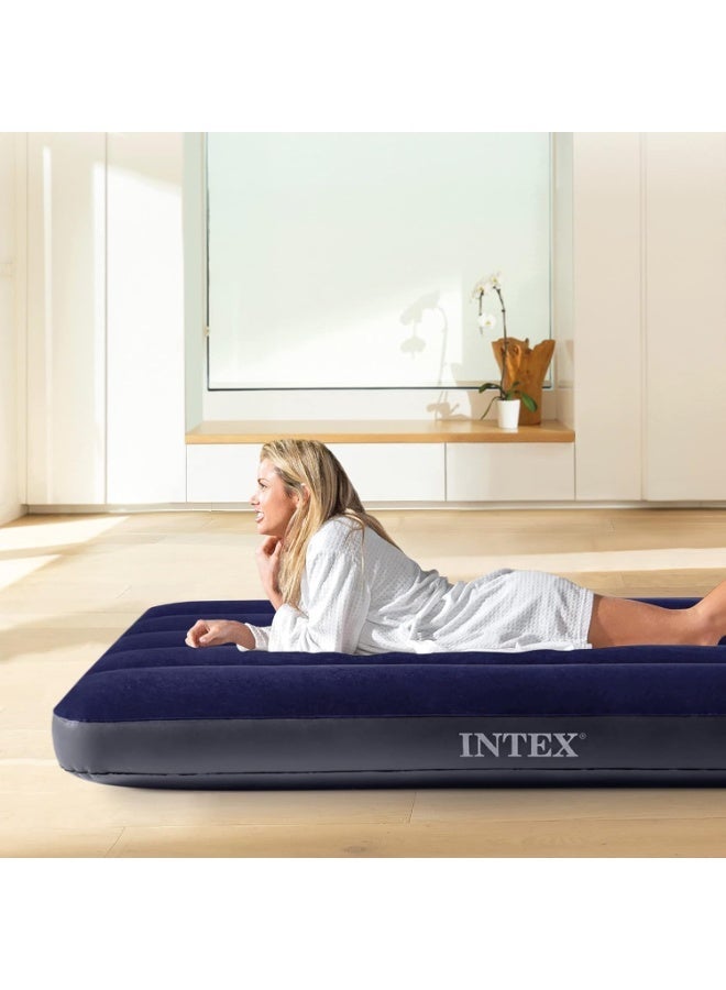 انتكس سرير هوائي كلاسيكي قياسي من Intex 64756 Dura-Beam، 76 × 191 × 25 سم - Image 2