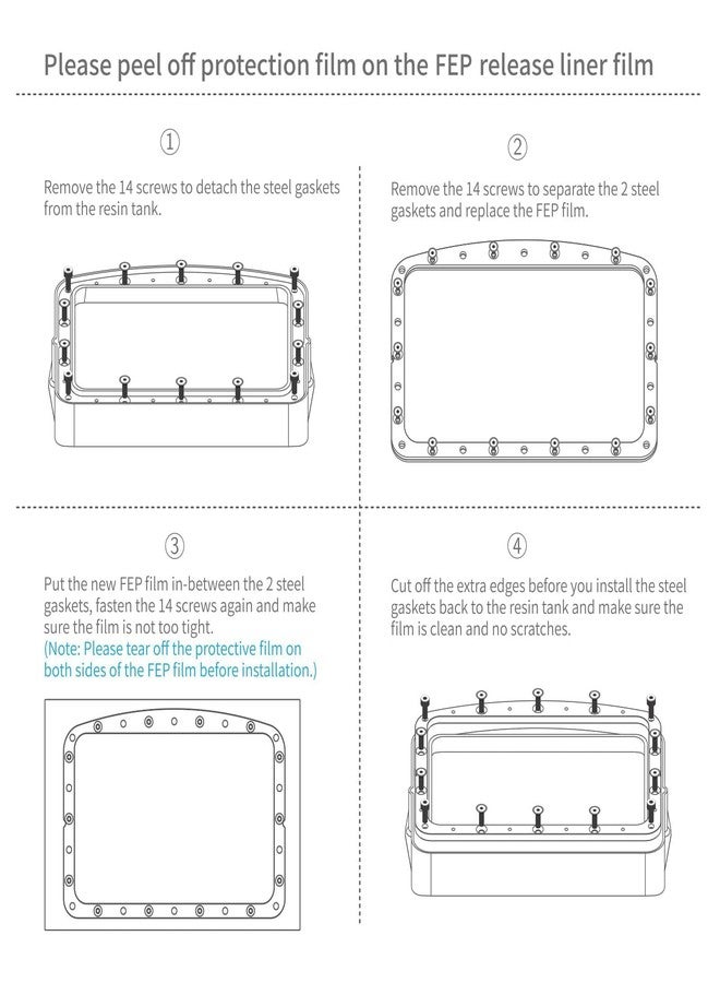 ELEGOO 5PCS FEP Release Film for Mars 4 & Mars 5 & Mars 5 Ultra Resin 3D Printer with 95% Light Transmittance, 206 * 146mm, 0.15mm Thickness - Image 3