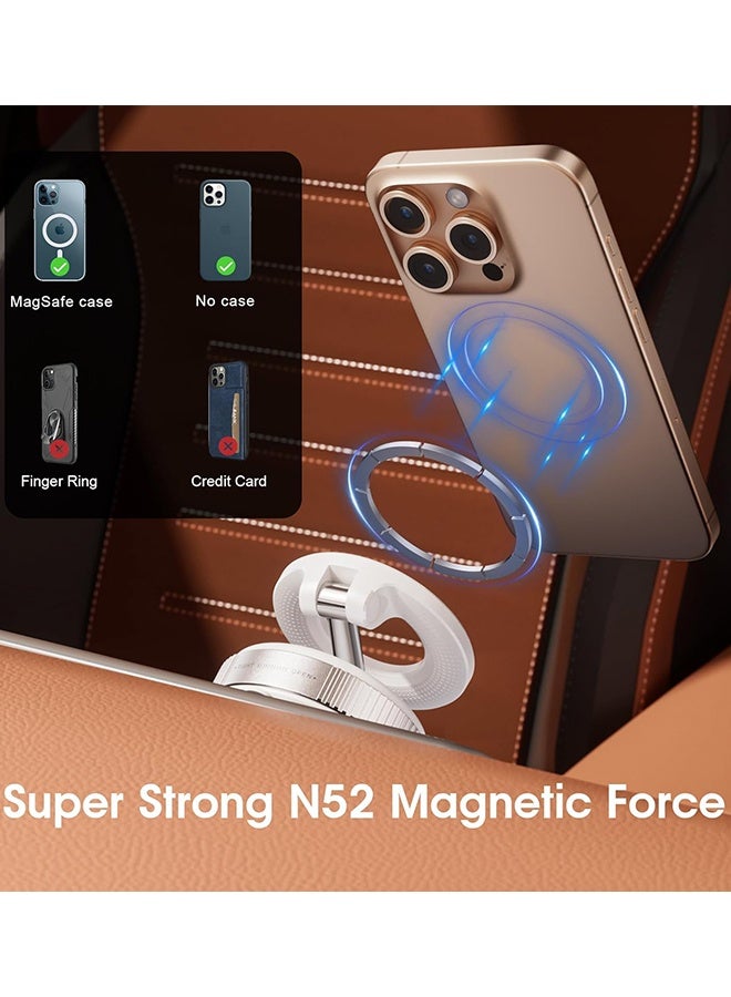 Wffo Strong Magnetic Car Phone Holder for MagSafe - Ultra Vacuum Suction Cup Phone Mount 360° Cell Phone Holders - for Your Car for All Smartphones & All Car Models - White - Image 5