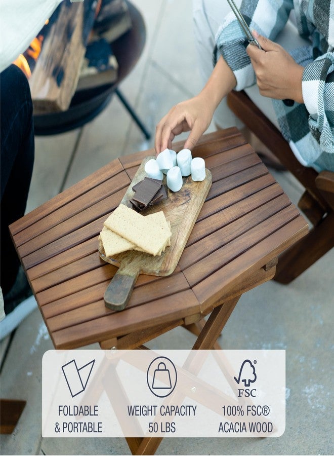 CleverMade Tamarack Folding Table - Outdoor Patio Furniture Accessory for Home Entertaining in the Patio, Backyard, and Deck, Cinnamon - Image 4
