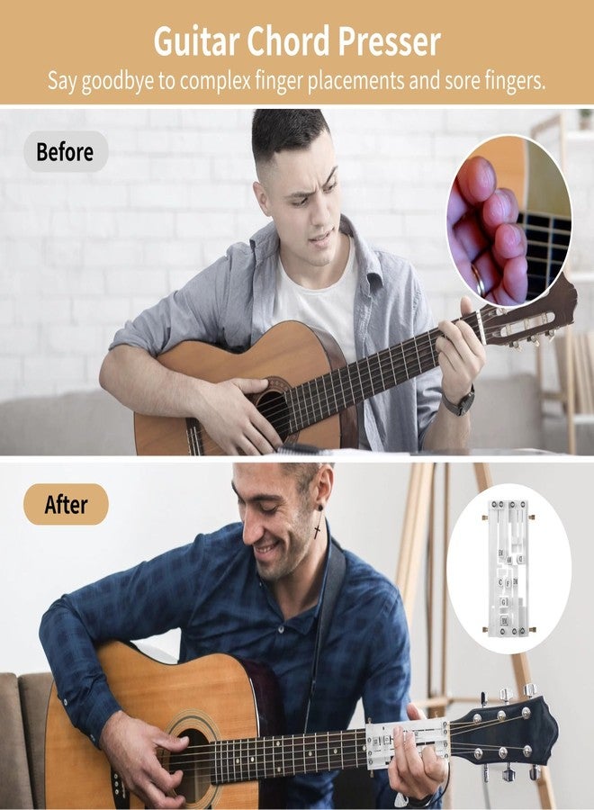 Homaisson Guitar Chord Presser, Guitar Aid Chords Trainer, Chord Helper for Acoustic Guitar, Portable Chord Training Tool, Guitar Assisted Learning Tool for Beginners - Image 2