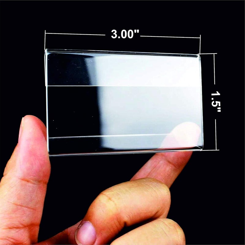 Clear Design Acrylic Table Display Label Price Tag Name Card Holder Stands Medium Size 3 x 1.5 inches Pack of (10) - Image 1