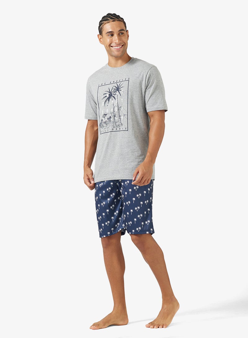 سفنتي فايف طقم بيجامة تي شيرت وشورت - Image 5