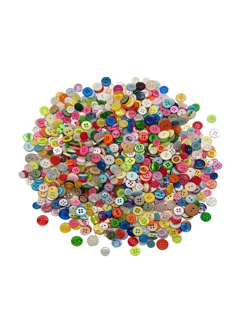 Y&D 1000 Pcs Resin Buttons Assorted Sizes Round Craft Buttons For Sewing Diy Crafts Children'S Manual Button Painting Mixed Colors - Image 1