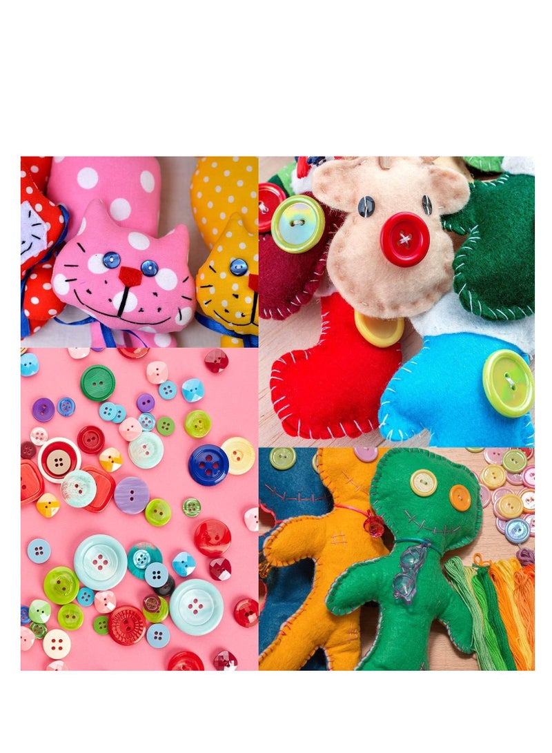 Y&D 1000 Pcs Resin Buttons Assorted Sizes Round Craft Buttons For Sewing Diy Crafts Children'S Manual Button Painting Mixed Colors - Image 2