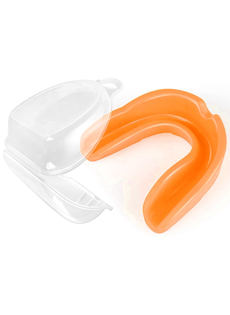Generic - Silicone Mouth Guard Teeth Protection with Box for Various Sports, Orange - Image 1