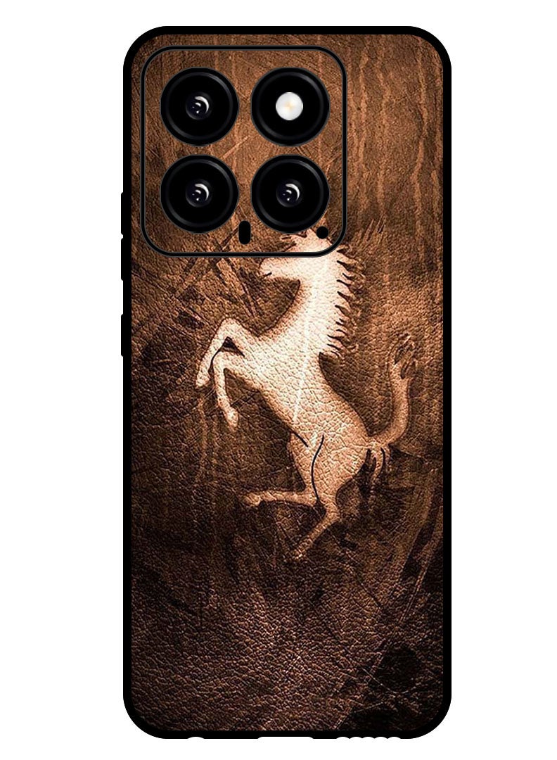 Theodor Protective Case Anti Scratch Shock Proof Bumper Cover For Xiaomi 14 Leather Horse - Image 1