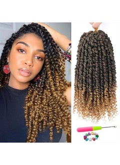 NAYOO Passion Twist Hair - 8 Packs 12 Inch Passion Twist Crochet Hair For Women, Crochet Pretwisted Curly Hair Passion Twists Synthetic Braiding Hair Extensions (12 Inch 8 Packs, T27)  - Image 1