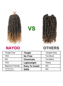 NAYOO Passion Twist Hair - 8 Packs 12 Inch Passion Twist Crochet Hair For Women, Crochet Pretwisted Curly Hair Passion Twists Synthetic Braiding Hair Extensions (12 Inch 8 Packs, T27)  - Image 5
