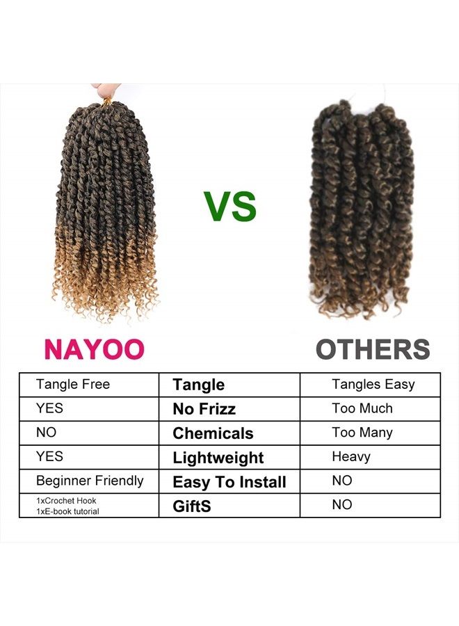 NAYOO Passion Twist Hair - 8 Packs 12 Inch Passion Twist Crochet Hair For Women, Crochet Pretwisted Curly Hair Passion Twists Synthetic Braiding Hair Extensions (12 Inch 8 Packs, T27) - Image 5