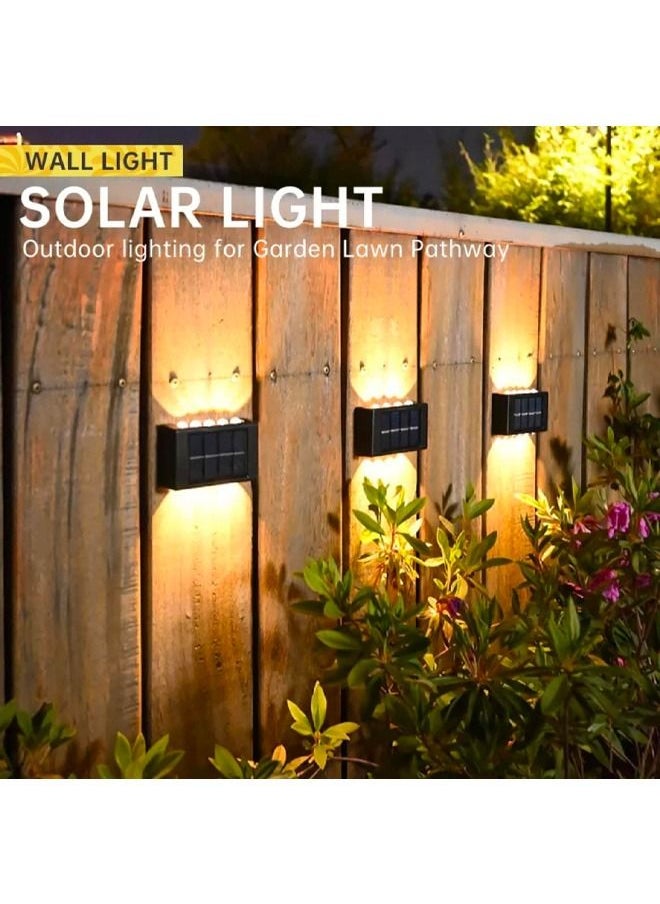 BLUE CORAL 8 Pack Solar Wall Lamp Outdoor Waterproof Solar Powered 16 Led Light UP and Down Illuminate Home Garden Porch Yard Decoration Warm  - Image 5