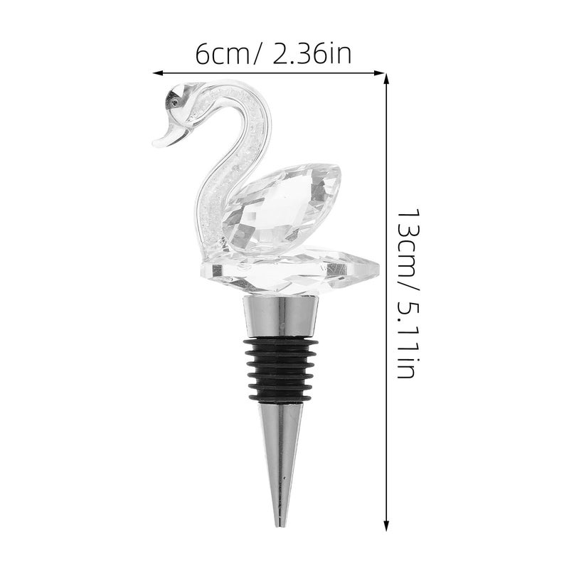 Crystal Swan Metal Wine Bottle Stopper Airtight Seal Bar Home Decorative Plug - Image 3