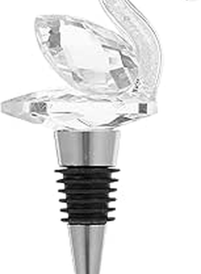 Crystal Swan Metal Wine Bottle Stopper Airtight Seal Bar Home Decorative Plug - Image 1