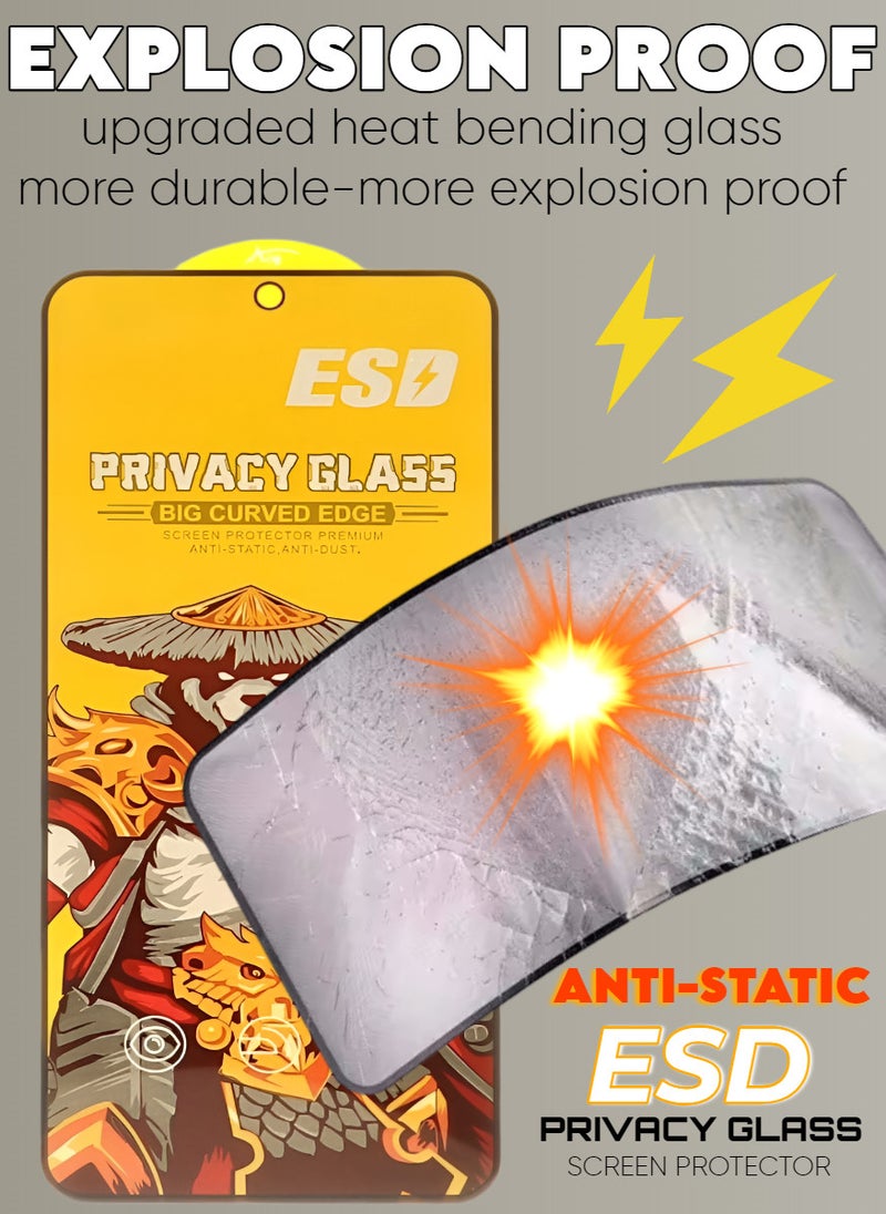 ESD 3 Pieces Tempered Dustproof Privacy Glass Screen Protector Compatible For Samsung Galaxy A52 - Image 4