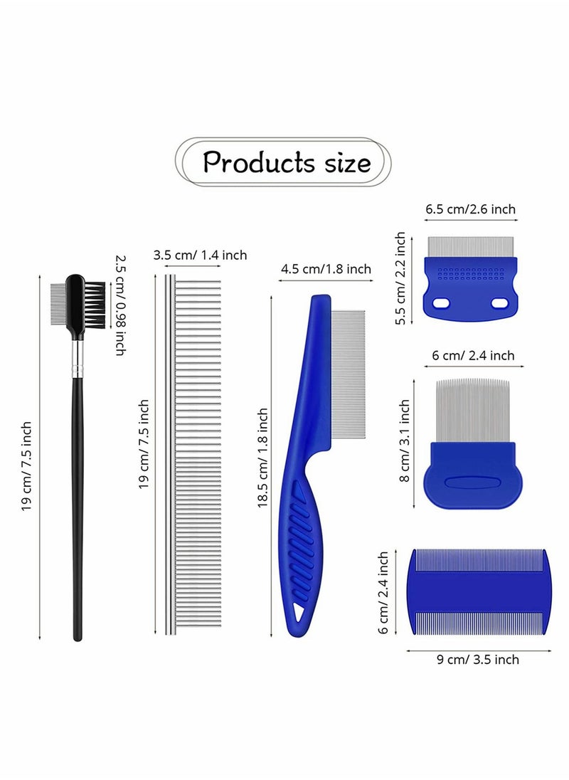 KASTWAVE - Tear Stain Remover Comb 7 Pcs Double-Sided Dog Eye Comb Brush Dog Flea Combs Double Head Grooming Comb for Pet Cat Dogs Removing Eye Crust and Mucus - Image 1