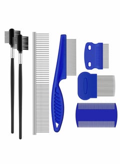 Tear Stain Remover Comb 7 Pcs Double-Sided Dog Eye Comb Brush Dog Flea Combs Double Head Grooming Comb for Pet Cat Dogs Removing Eye Crust and Mucus