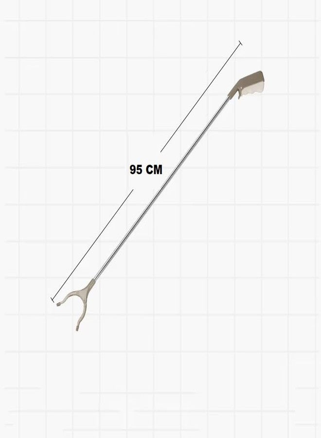 CHHELL 95CM Long Reach Grabber Tool for Trash Pickup - Heavy Duty Garbage Picker with Anti-Slip Claws, Ergonomic Handle, Steel Shaft, Strong Grip Litter Picker for Outdoor Cleanup, Garden & Household Use - Image 3