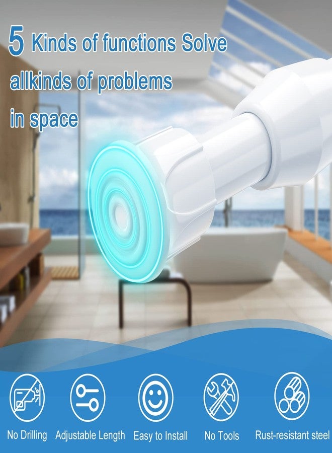AIZESI Spring Tension Curtain Rods Short Tension Rod (White,12" to 19"-2Pcs) - Image 4