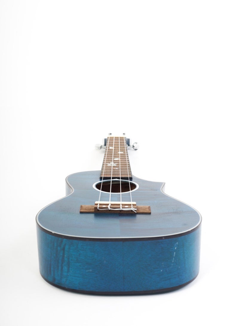 Bamboo Concert Ukulele U-23-BLOSSOM-BL 23" – Blue Finish, with Gig Bag - Image 5