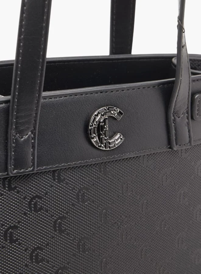 MISSY Women Missy Monogram Textured Tote Bag with Detachable Strap and Handles