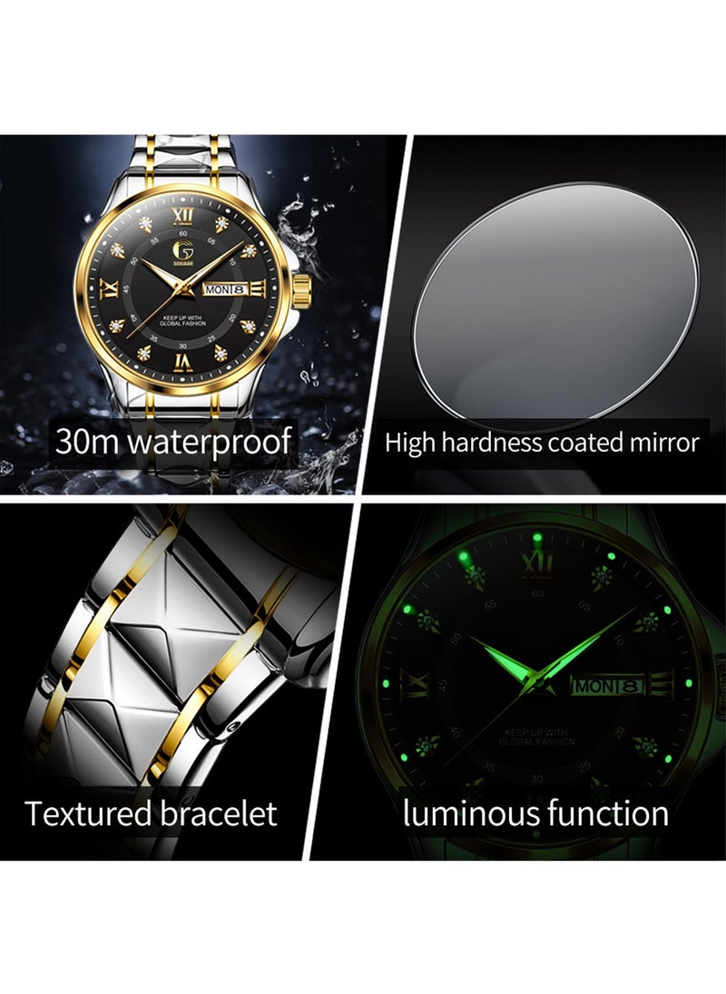 Gsquare Men's Analog Quartz Black Dial Stainless Steel Watch-2910  - Image 3