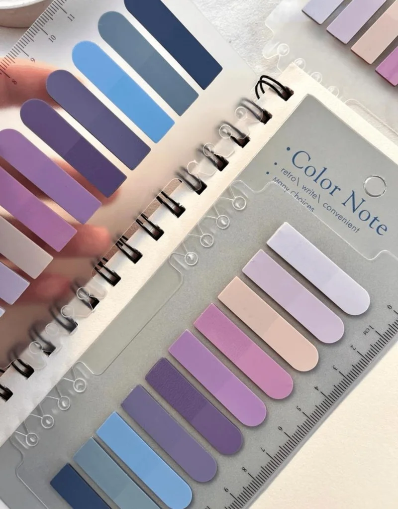 Kağıt Gemi Dükkan Paper Ship Shop 10 Colored Ruler Purple and Blue Shades Oval Transparent Pet Index / Index Sticker / Sticky Note