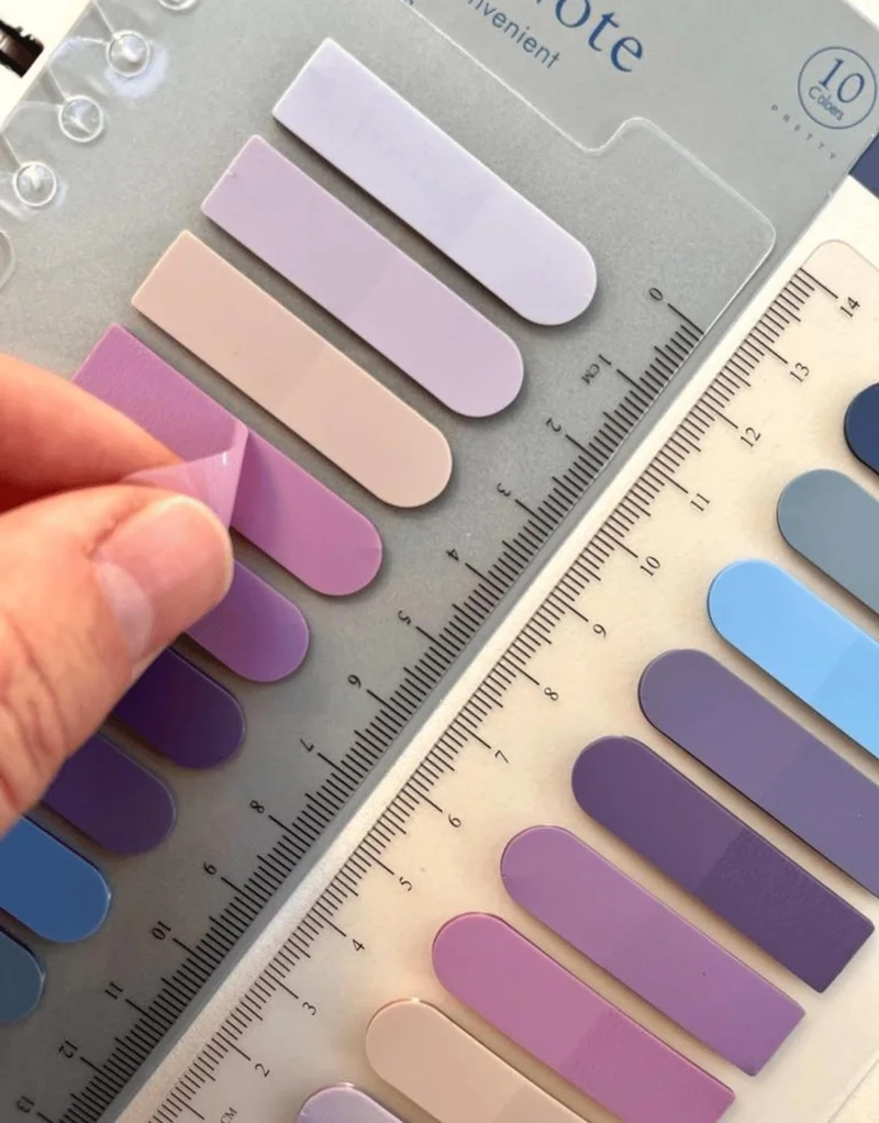 Kağıt Gemi Dükkan Paper Ship Shop 10 Colored Ruler Purple and Blue Shades Oval Transparent Pet Index / Index Sticker / Sticky Note