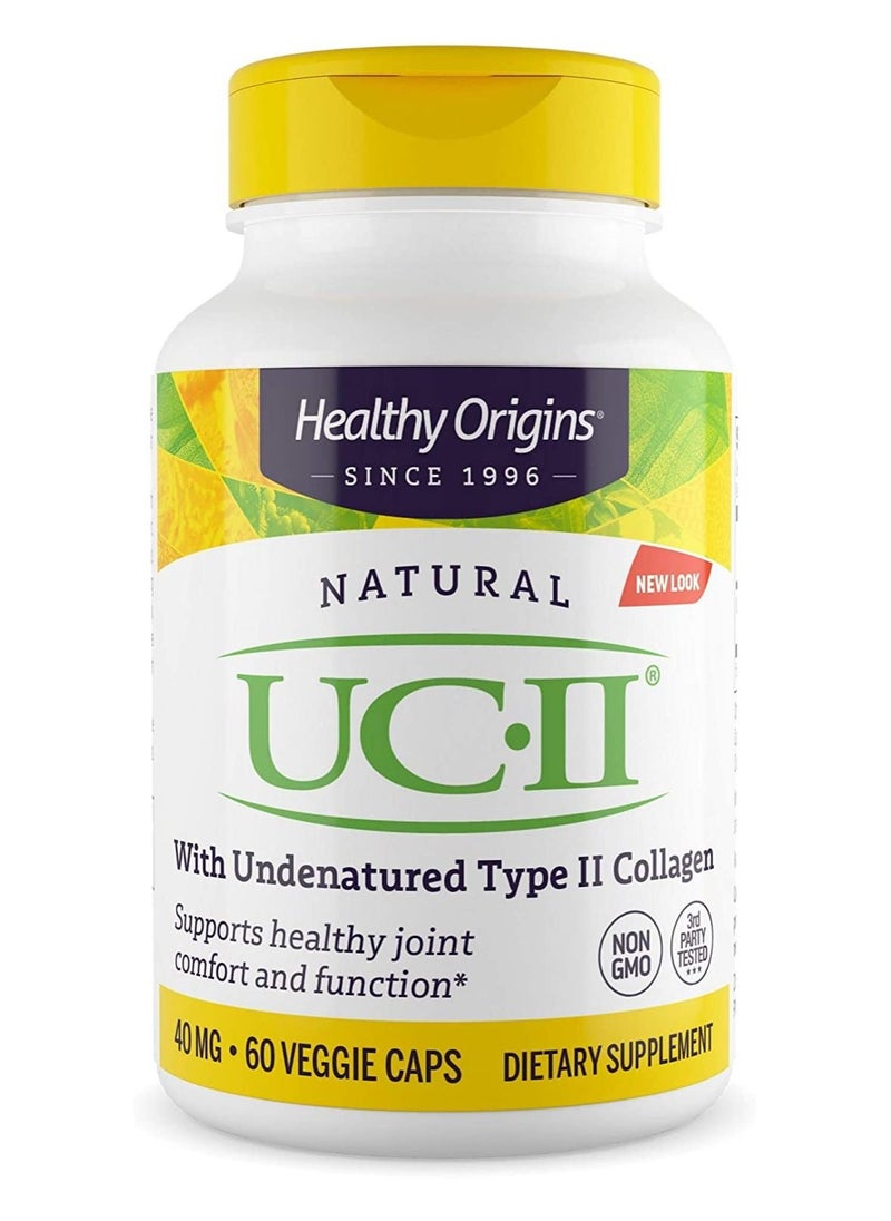 Healthy Origins UC-II With Undenatured Type II Collagen, Supports Healthy Joint Comfort and Function 40mg Dietary Supplement - 60 Veggie Caps  - Image 1