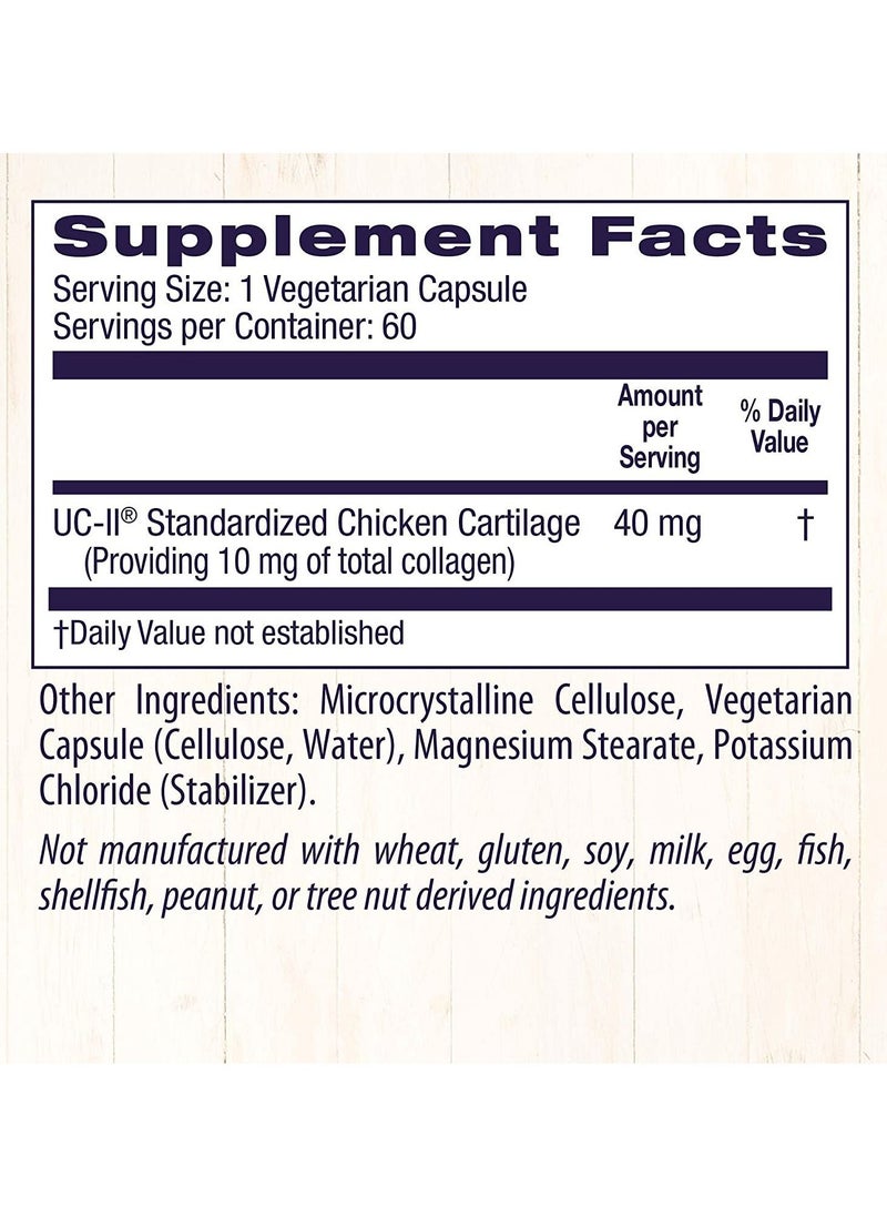 Healthy Origins UC-II With Undenatured Type II Collagen, Supports Healthy Joint Comfort and Function 40mg Dietary Supplement - 60 Veggie Caps  - Image 4