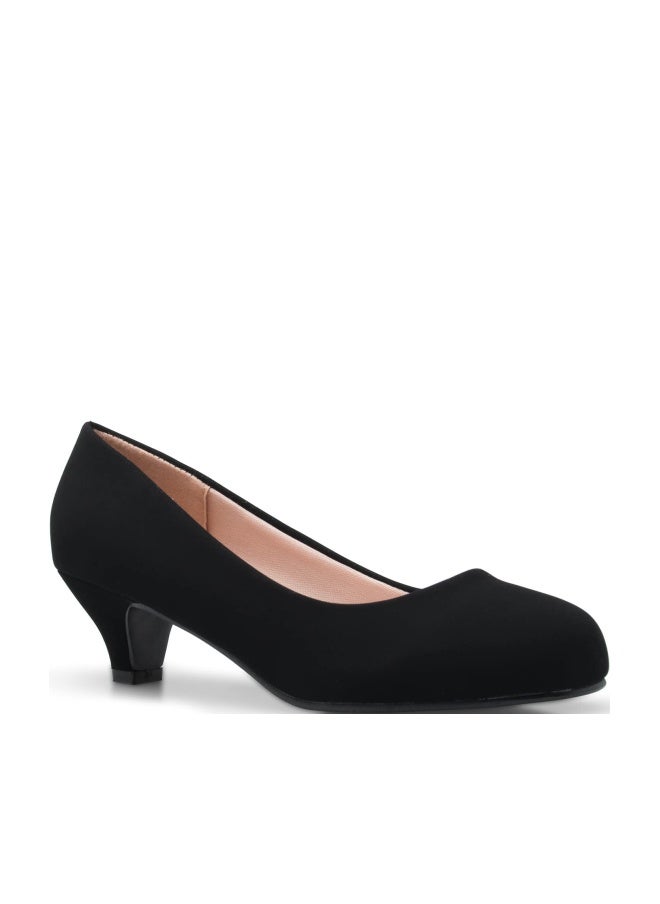 Olivia K Womens Classic Closed Toe Kitten Heel Pumps | Dress, Work, Party Low Heeled (8.5, Charcoal Nubuck, Numeric_8_Point_5) - Image 1